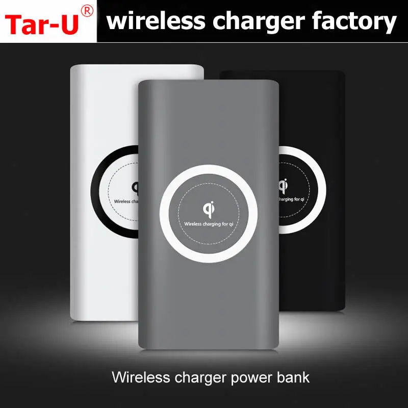 Tar-U 10000 mAh Универсальный Портативный power bank, 50 шт./лот Qi wireless power bank Dual USB внешний аккумулятор для iPhone X/XR SamsunS9