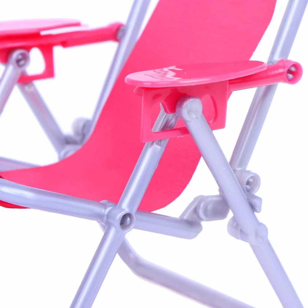 1 шт. складной пляжный стул для отдыха, розовый прекрасный стул, мебель для куклы Барби, аксессуары для куклы Blythe, кукольный домик, игровая игрушка