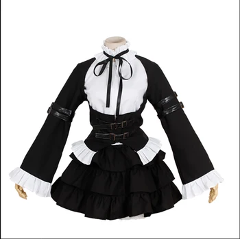 

Black Lolita Anime Fairy Tail Erza Scarlet Maid Cosplay Costume Dress CM004