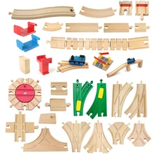 Wooden Train Track Components Beech Train Track Set Children Train Toys Gifts Accessories Compatible with Thomas and Friends p092 free shipping rail connection wood track essential accessories compatible thomas wooden train track children s toys