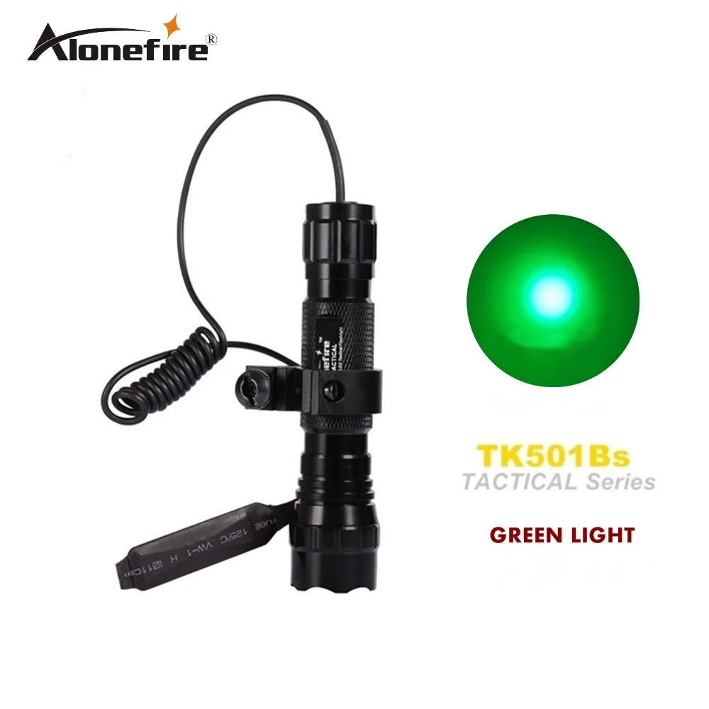 Alonefire CREE XPE Q5 501B led zelené světlo Airsoft taktické svítilny Lovecké pušky Torch Střelné pistole osvětlení + dálkový spínač