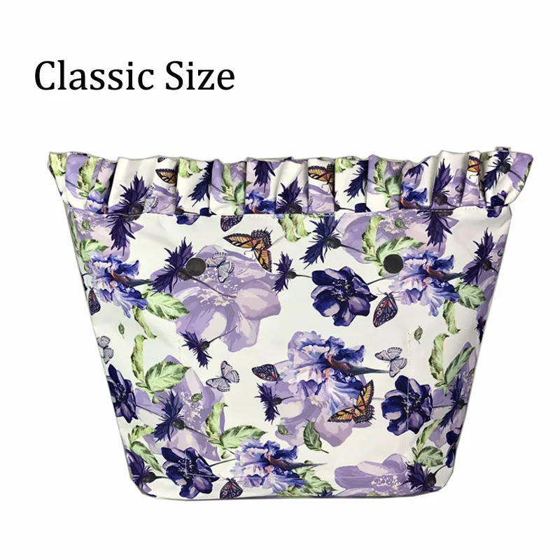 Цветочный кайма подкладка красочный принт водонепроницаемый карман на молнии для классического мини Obag холст покрытие вставка для O Мешок - Цвет: Floral  Classic 8