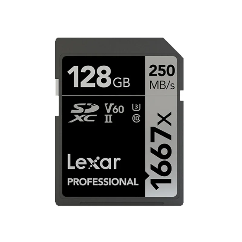 Карта памяти Lexar 1667x максимальное значение скорости 250 МБ/с./с 256 Гб класс 10 UHS-II 64 Гб 128 ГБ V60 U3 sd-карта для видеокамеры 4K - Емкость: 128GB