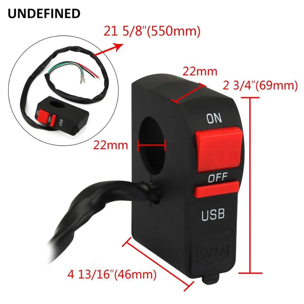 7/8 &quot22 мм мотоциклетные переключатели кнопка электрический USB Автомобильное