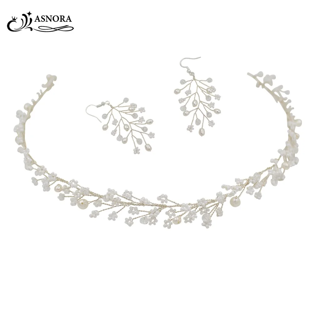 

ASNORA Free Shipping AffordableBeautiful Simple Handmade Metal Headband Brides Hair Accessories Wedding Hair Accessories Set