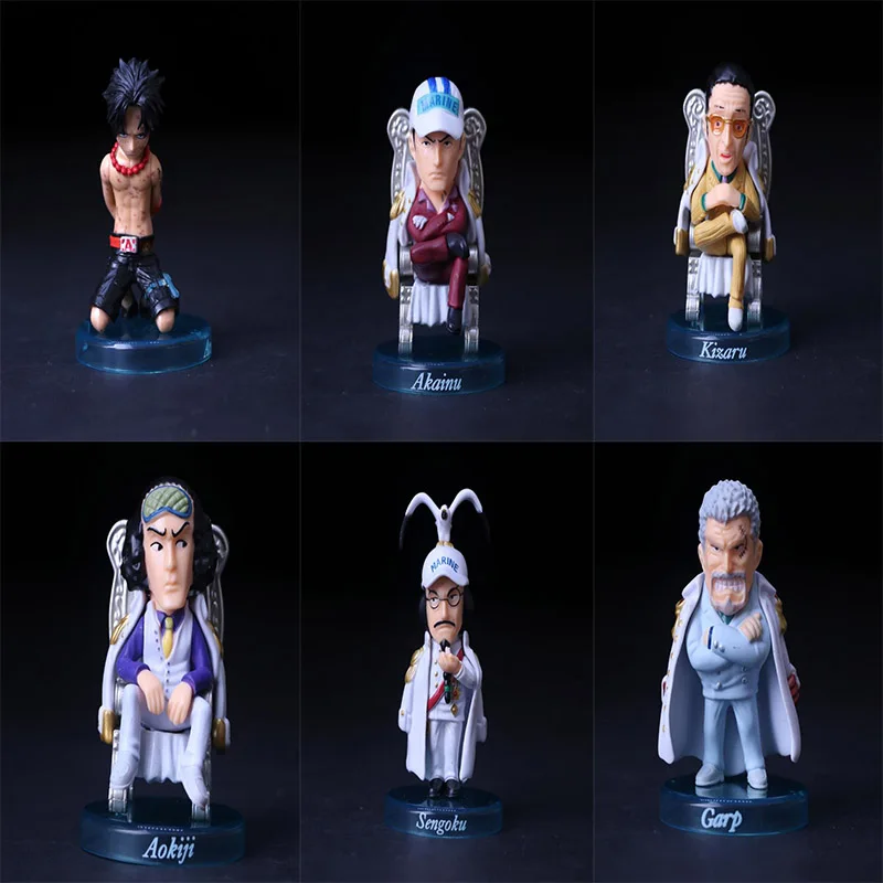 

One Piece Akainu Sengoku Carp Aokiji 6pcs/set Action Ace model Figure Kids Toys gift KA174