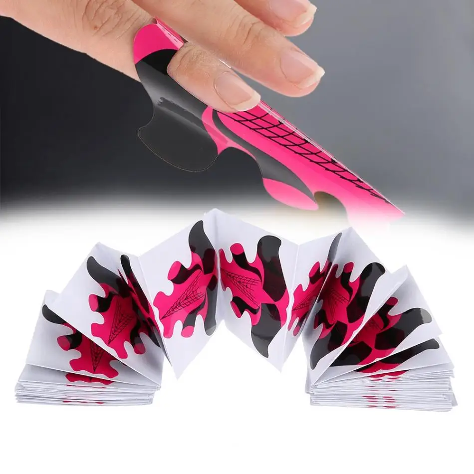 100 шт. Профессиональный Nail Forms поставки наращивания ногтей для ногтей акрил УФ гель Бумага лоток Nail Art Маникюр Аксессуары