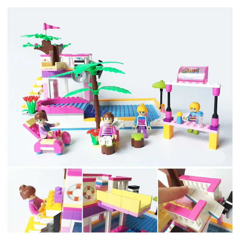 Building Stacking Blocks Toy Beauty And Beast Girls Castle Children Gift