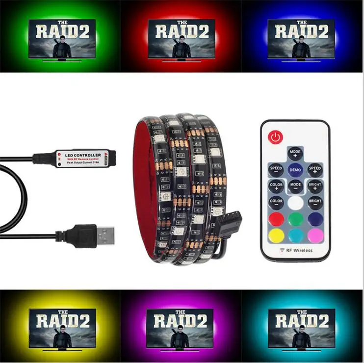 1 м 2 3 4 5 USB зарядное устройство Светодиодная лента в постоянного тока 3528 SMD кабель