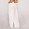 Women See Through Boho Wide Leg High Waist Trousers Beach Long Loose Mesh Sheer Pants Hot 6