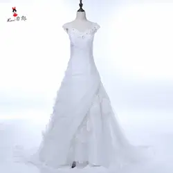 Robe de Mariage белое свадебное платье 2017 Vestido de Noiva свадебное платье для принцессы кружевные китайские платья невесты плиссированные Gelinlik Boda