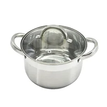 1 предмет Нержавеющая сталь кастрюля Пособия по кулинарии горшок с закаленное Стекло крышка 5-слойные фанерные капсульные Индукционное дно подходит для всех плита