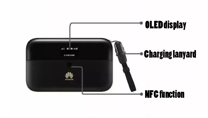 Original 300Mbps Huawei WiFi 2 Pro E5885 3G 4G LTE FDD TDD Wireless Pocket WiFi Router With Ethernet Port 6400mAh Power Bank