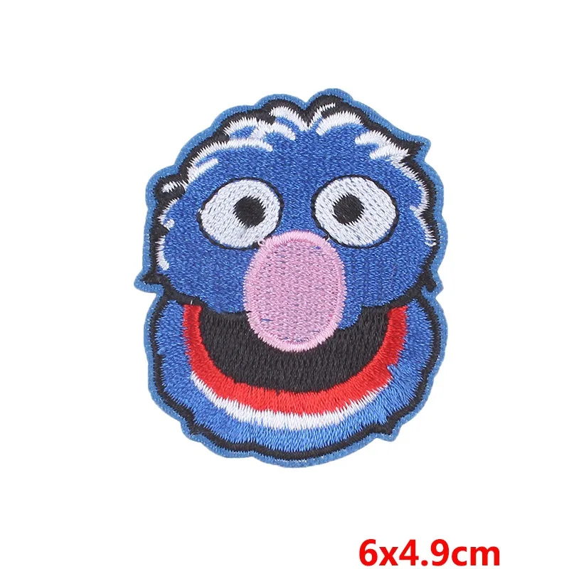 Prajna Sesame Street Elmo Patches Iron-On Embroidered Patch Cute Monkeys Accessories For Clothing DIY Stickers On Kids T-shirt - Цвет: Лазерный