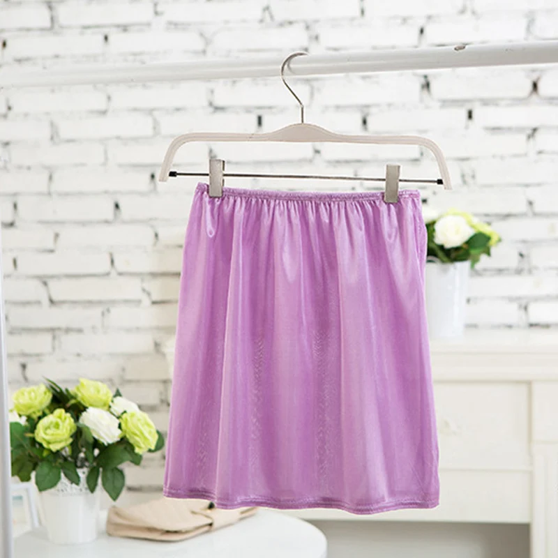 Summer Slips Woman Casual Homme Pure Silk Mini Skirts Sexy Lady Underdress Vestidos Women Loose Half Slips Petticoat underskirt Summer Slips Woman Casual Homme Pure Silk Mini Skirts Sexy Lady Underdress Vestidos Women Loose Half Slips Petticoat underskirt
