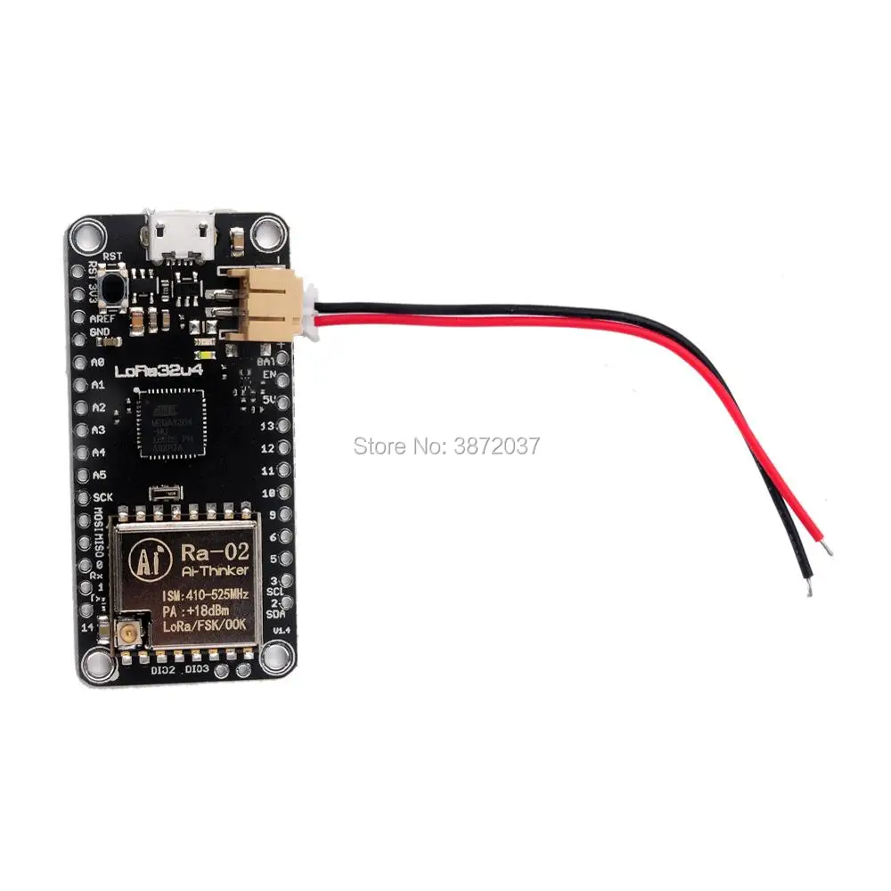 2 шт./лот 433 МГц LoRa32u4 макетная плата Ra02 LoRa приемопередатчик Wi-Fi модуль Atmega328 SX1278+ антенна+ JST PH2.0mm кабель