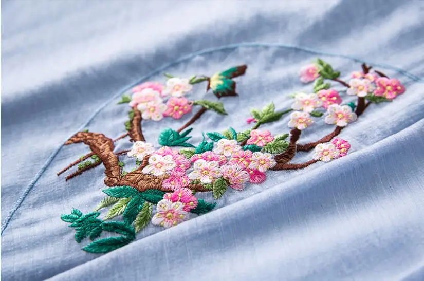 Высококачественный китайский стиль cheongsam весенние модели женское Ретро Tencel вышивка цветочный улучшение мода версия платье S-3XL