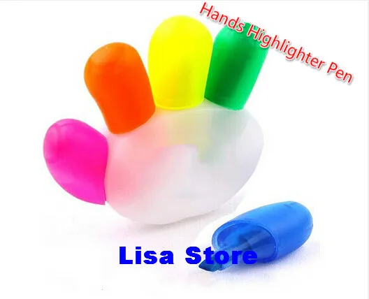 

Creative Hand Finger Shape Plastic Highlighter Pen Kawaii Finger Star Marker Pens For School Kids Student Gift Stationery