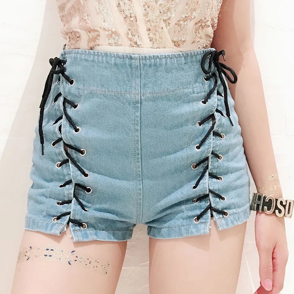 High Waist Womens Micro Denim Shorts Korean Style 2018 Summer Mini