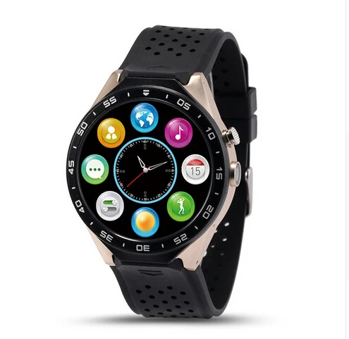 Золотой KW88 ОС Android 5,1 Смарт часы Электроника Android 1,39 дюймов MTK6580 Смарт-часы телефон Поддержка 3g Wi-Fi nano SIM WCDMA - Цвет: Золотой