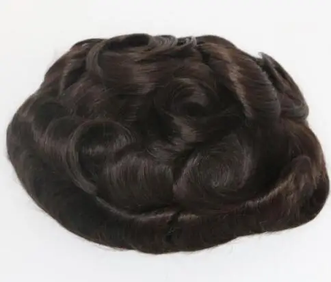 SimBeauty Toupee тонкая кожа Для мужчин; парик с натуральными волосами штук для Для мужчин натуральный замена волос полный PU мужской парик - Парик Цвет: 2 #