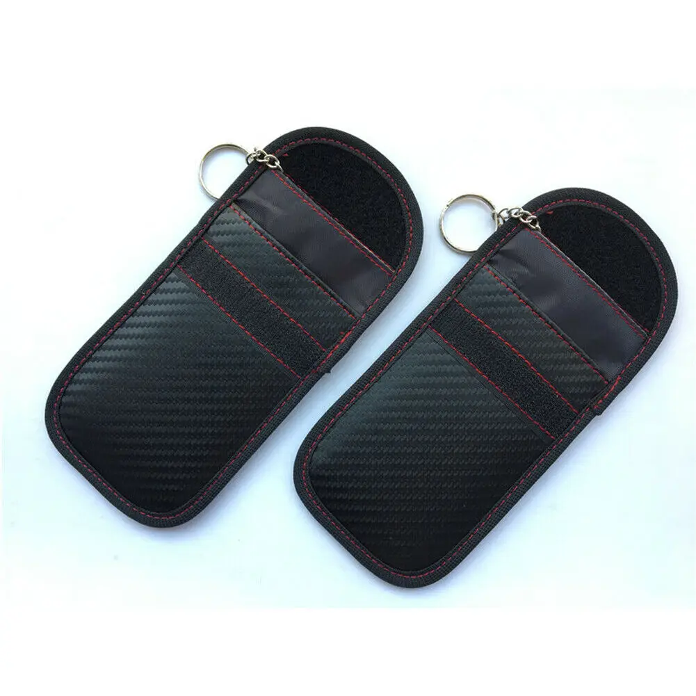 Черный RFID Блокировка сигнала Автомобильный ключ сумка держатель для ключей чехол для ключей Faraday клетка чехол для автомобильных ключей радиационная защита Противоугонный чехол для ключей - Цвет: Черный