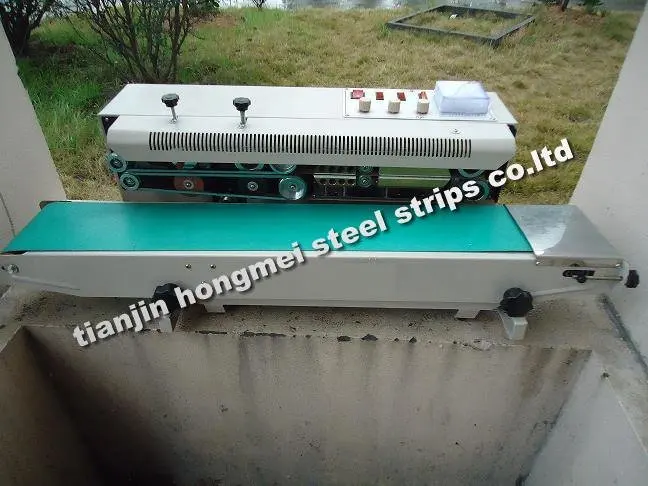 

Continuous Plastic Bag Sealing Machine ,black Colored words printed FR-1000(Sealing Width:6-10MM)