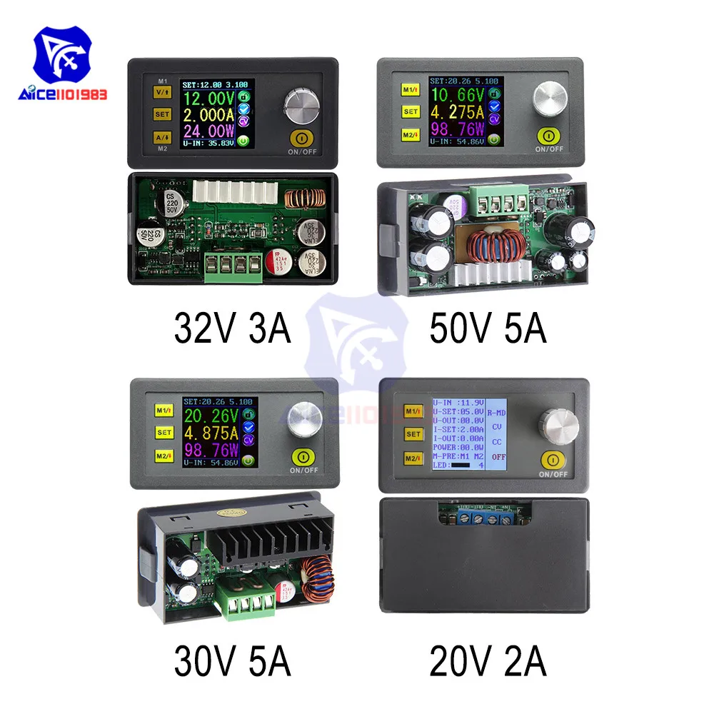 Цена DP50V5A DPS3005 DPS3003 DP20V2A Цифровой Регулируемый программируемый понижающий преобразователь модуль питания с ЖК дисплеем