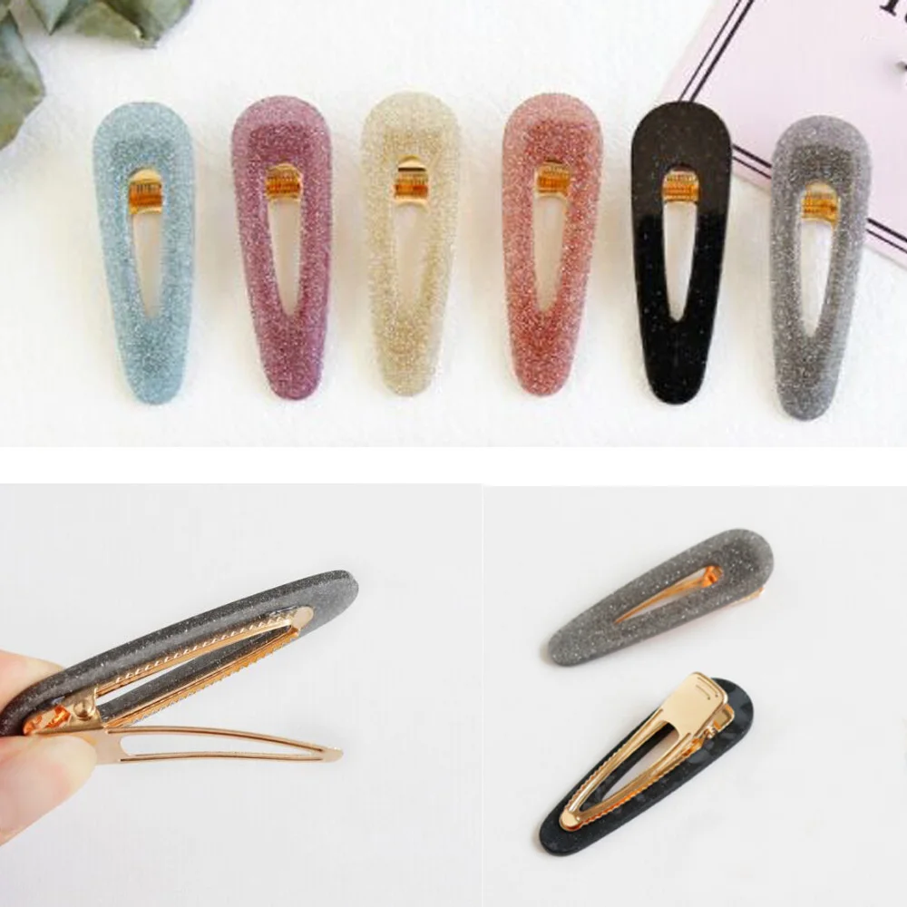 

New Simple Shiny Hair Clips Girls Hairpins BB Clips Barrettes For Womens Hairgrips Waterdrop Hairpins Hair Accessories