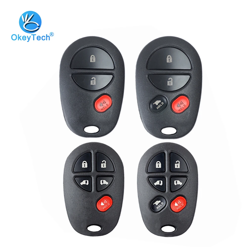 

okeytech Replace Keyless Entry Auto Car Remote Key Shell Case for Toyota Corolla Chr Yaris Rav4 Auris 3/4/5 Button Hold No Logo