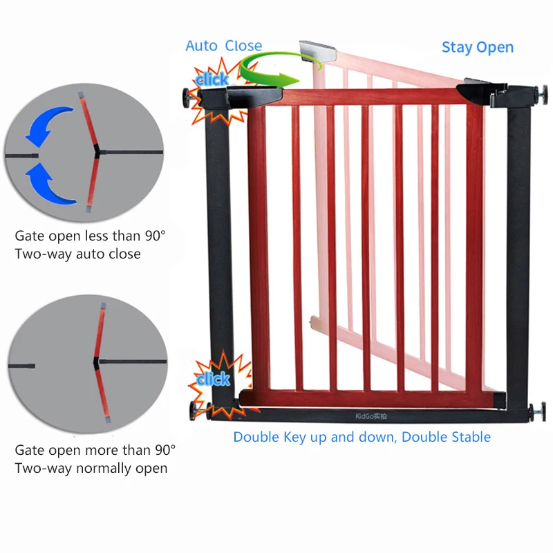 Быстрая! Детские ворота из цельного дерева, забор для детских ворот, барьер для лестницы, Безопасные ворота для домашних животных 75-84 см, 3 цвета, быстрая, деревянный забор