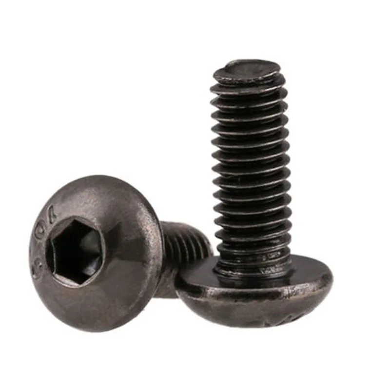 

10pcs M5 10.9 level Black nickel pan head Round heads Hexagon socket screw bolt 6mm-30mm Length