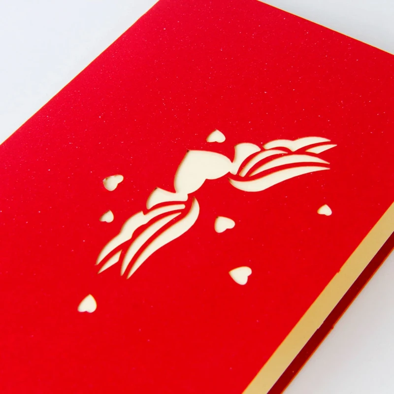 Подарок на день Святого Валентина любовь в руке 3D всплывающая открытка соответствующий конверт лазерная резка ручной работы открытка на день рождения