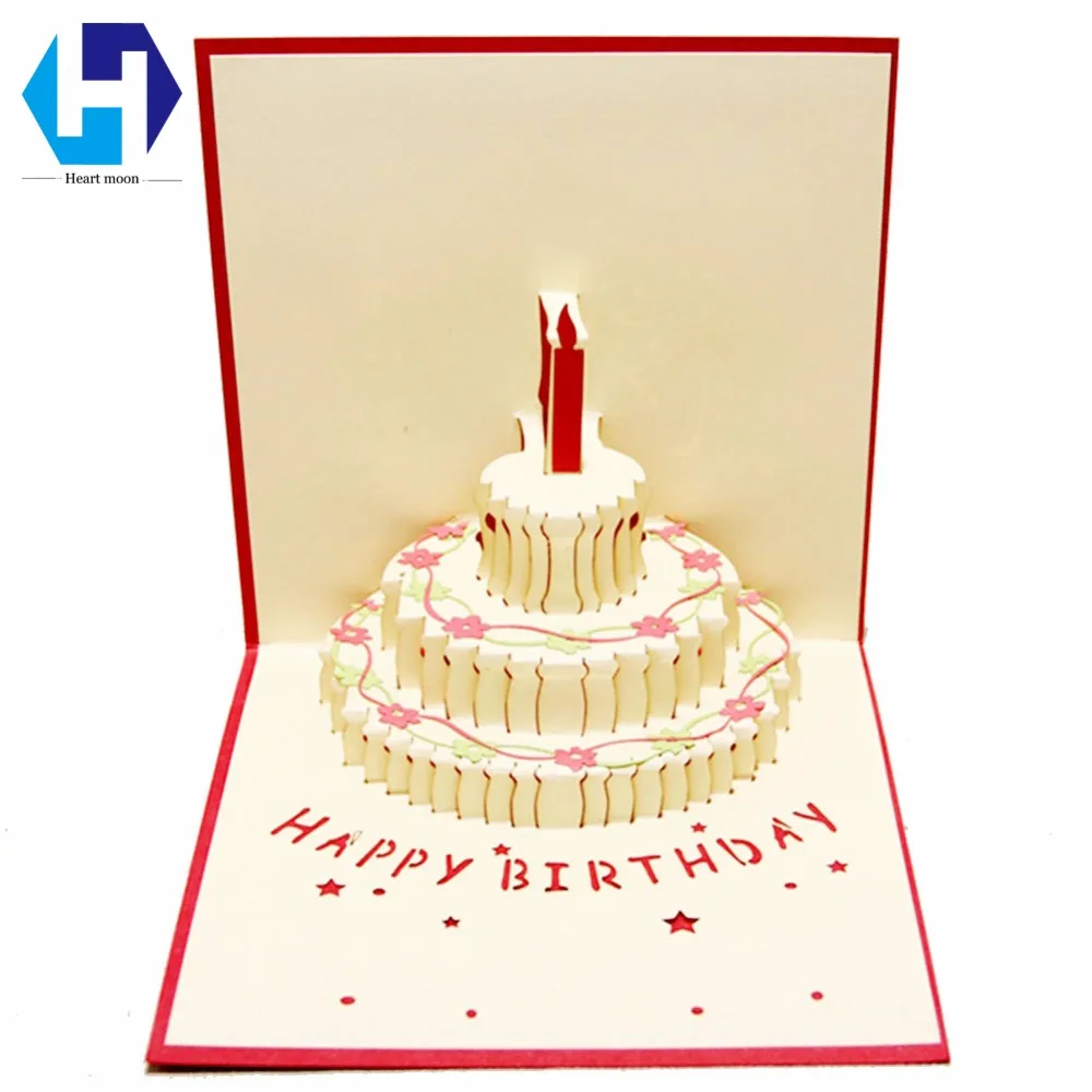 Detail Feedback Questions About 3D Pop Up Birthday Cake Candle Greeting Card Envelope Invitation Laser Cut Hollow Carved Postcard Handmade Kirigami