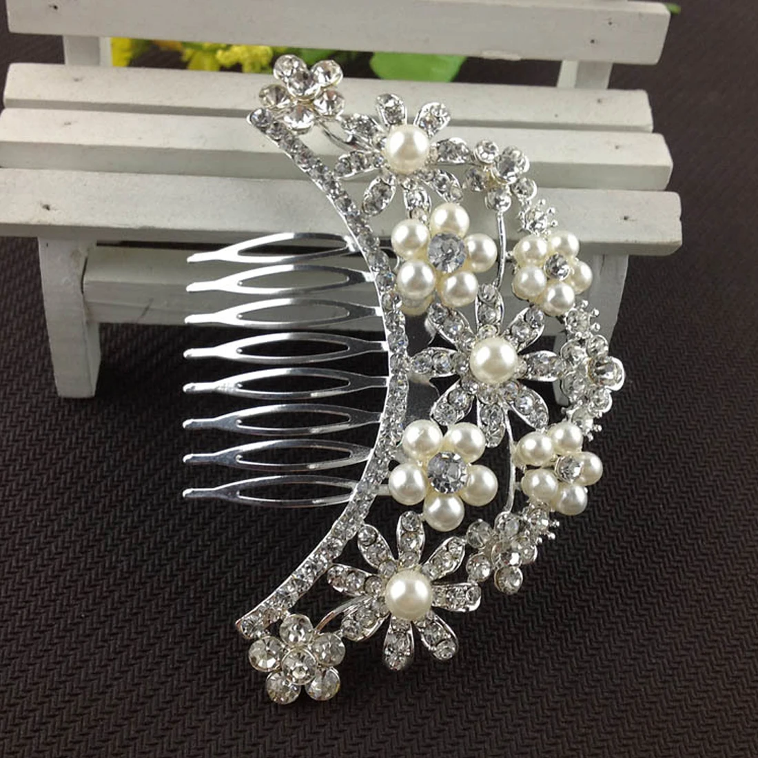 Кристалл Стразы Жемчуг женские шпильки элегантные свадебные гребни для волос для невесты Свадебный головной убор ювелирные аксессуары для волос - Цвет: Crown