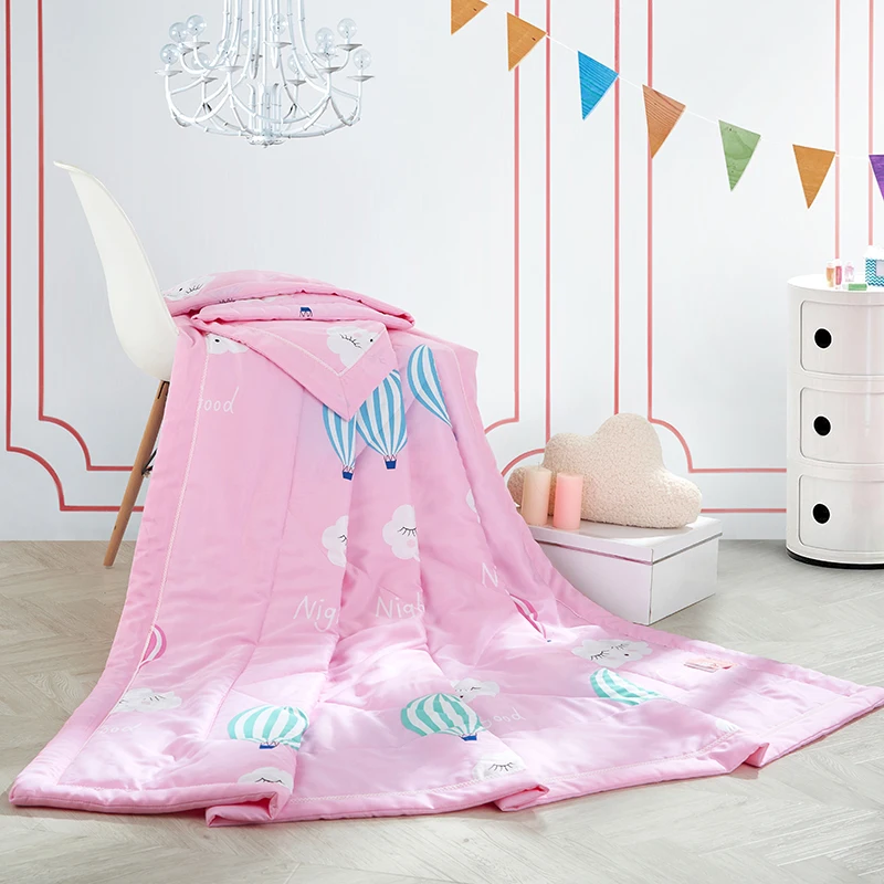 

Balloons Clouds Pink Quilting Summer Comforter Quilt Stitching Modal Fabric Polyester Filler Twin Queen Air-Condition