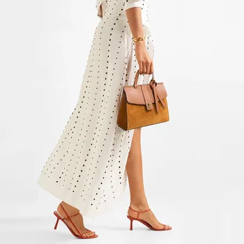 

luxury Retro Style Luxury Handbags Women Bags Designer Simple Padlock Shoulder Crossbody Messenger Bags For Women Split Leather