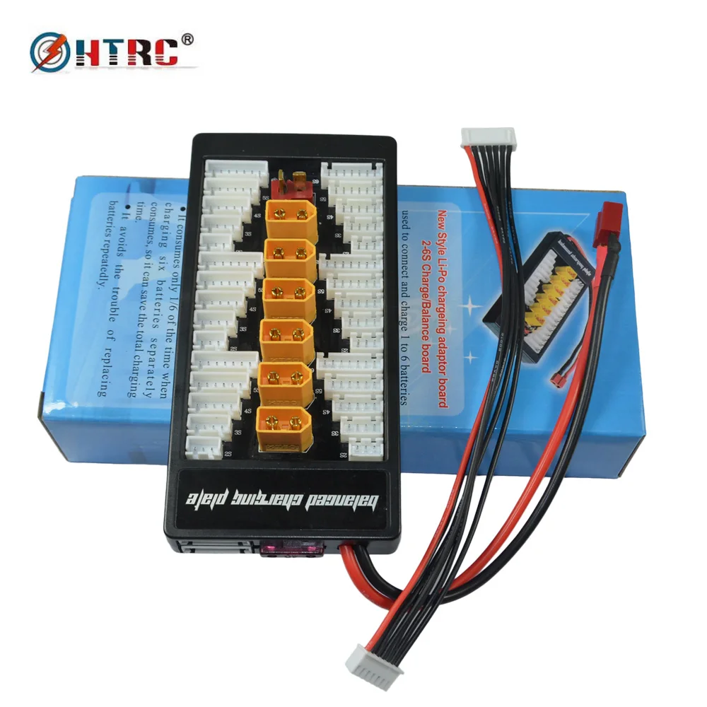 

XT60 Parallel Charging Adapter Board 2-6s Lipo batteries Charger Plate for Imax B6 B6AC T-plug Deans Charge board optional