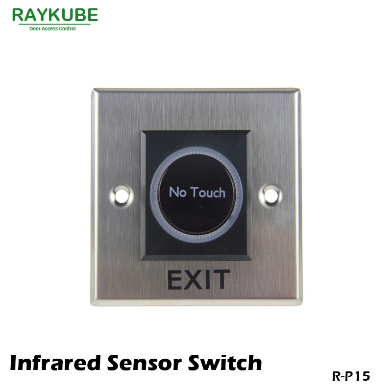 RAYKUBE Exit Button Infrared Sensor No Touch Push Switch For Door Access Control System Door Square IR Exit Button 86x86 R-P15 RAYKUBE Exit Button Infrared Sensor No Touch Push Switch For Door Access Control System Door Square IR Exit Button 86x86 R-P15