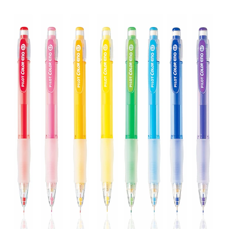Механический карандаш Pilot color ENO 0,7 мм, 8 цветов, карандаши для рисования, набросков, японские школьные принадлежности, HCR-197