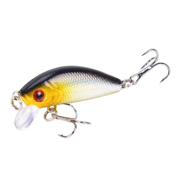 

1Piece 50mm 4.2g Fishing Lure Artificial Minnow Bait With 2 Hooks 3D Eyes Wobblers Crankbait For Sea Fishing Tackle