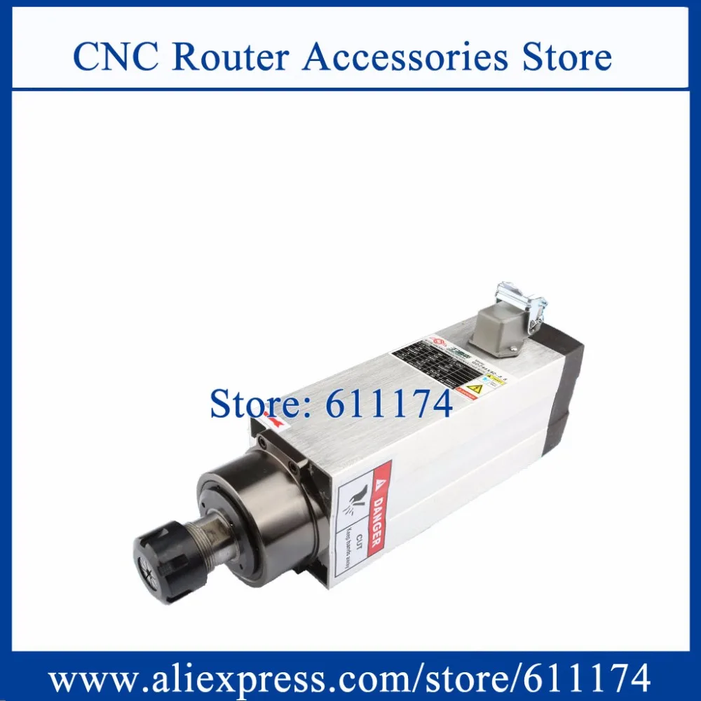 

4 ceramic bearing spindle motor 3.5Kw ER25 18000rpm air cooled spindle motor AC220V square Wood milling Spindle Motor