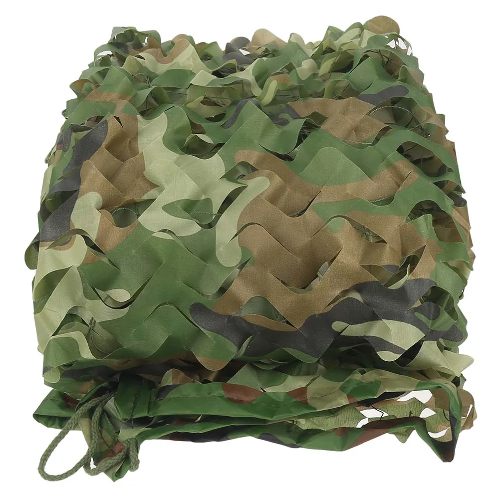 Hight Quality 5M x 1 5M Woodland Camouflage Net Sun Shelter Leaves shade net Camouflage Net