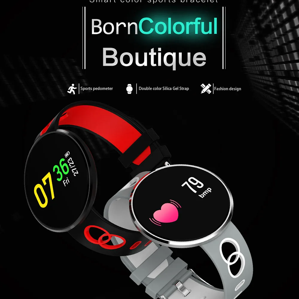 

steel SmartBand Bracelet Color Blood Oxygen Heart Rate Monitor Information Push Bluetooth 4.0 Smart watch for Android ios Band