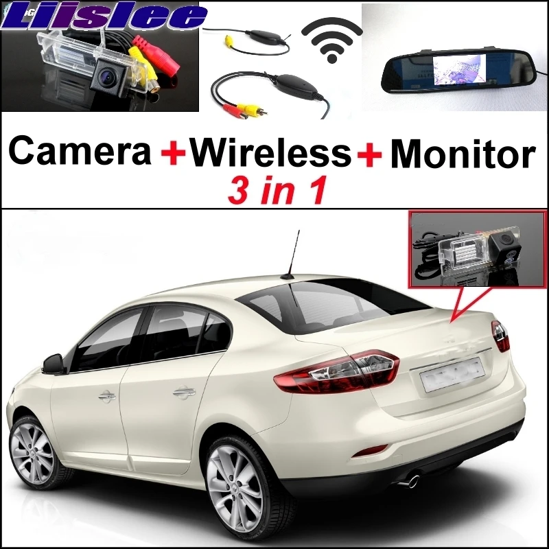 Liislee 3 в 1 Специальная камера+ беспроводной приемник+ зеркальный монитор DIY система парковки для Renault Fluence 2009