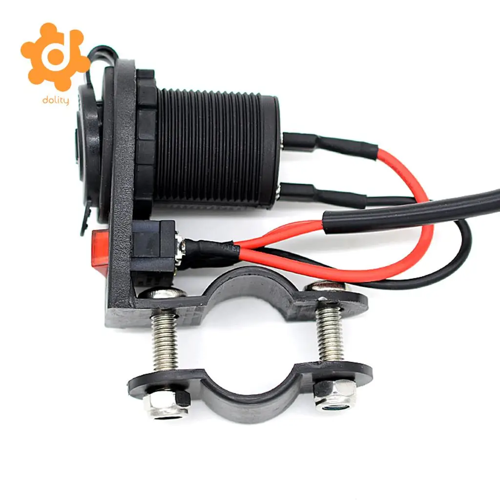 Universal Motorcycle Car Cigarette Lighter Power Socket with On Off Switch
