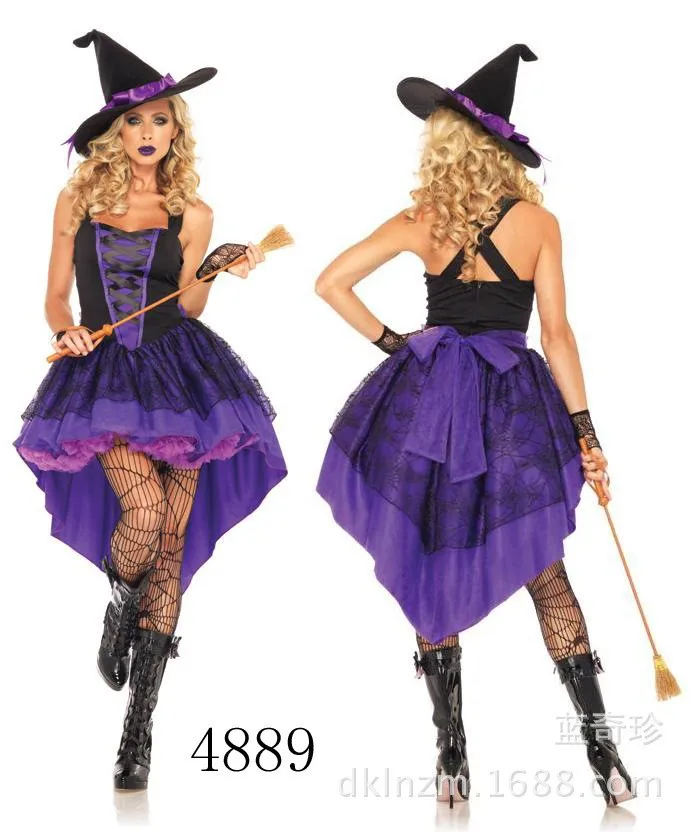 Halloween Party Vestidos платье для женщин фиолетовый ласточкин хвост костюм ведьмы Соблазнительная одежда