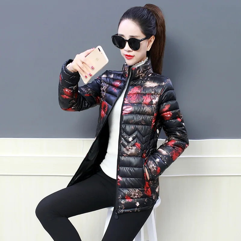 Fashion Print Winter Jacket Womens Down Jacket Plus Size 2019 New Collection Padded Down Parka Female Jacket Winter Woman Coat