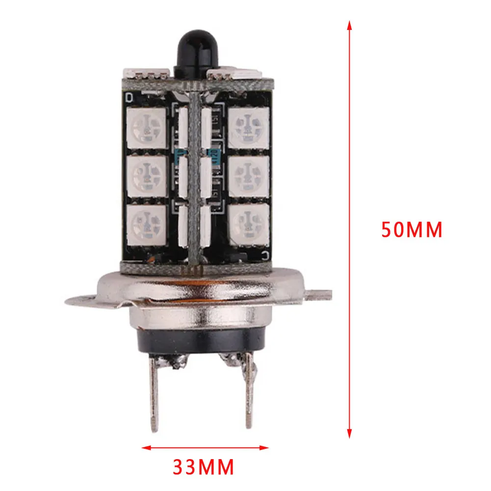 2 шт./компл. RGB 27 Светодиодный светильник с лампочкой SMD 5050 12V Авто Противотуманные фары Дневные Фары Светильник головной светильник 9005 9006 H4 H7 H8 H11 с 24key Дистанционное Управление