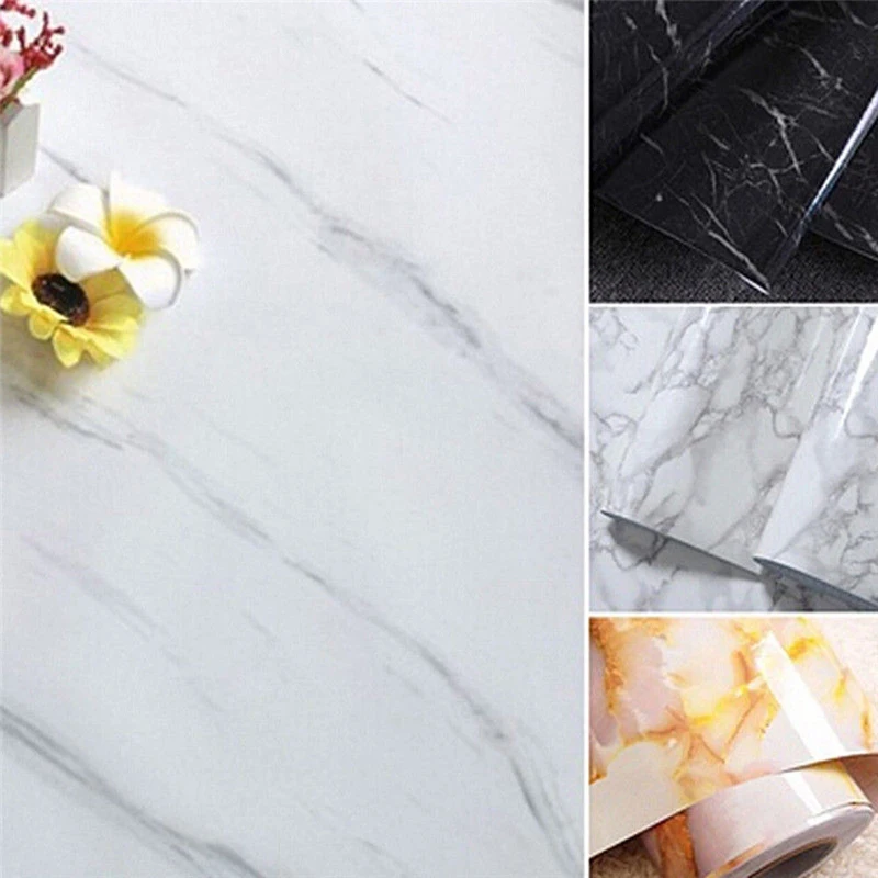 1 x Self Adhesive Marble Effect Contact Paper Film Wall Covering Peel-Stick Decor